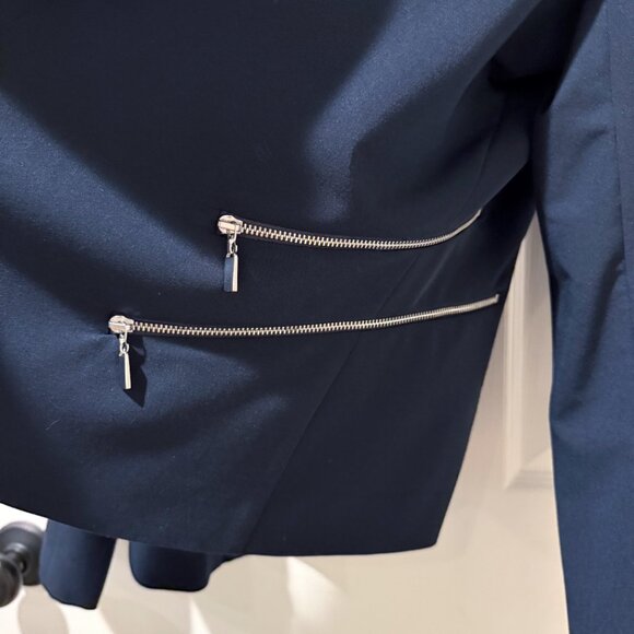 NWOT SCAPA Lauren Perre Navy Jacket Blazer Zippered Women 16 Career Canada - Picture 5 of 12